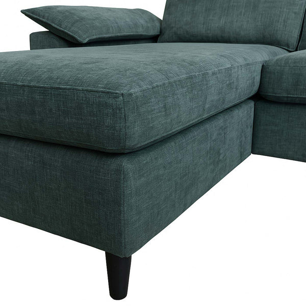 Sofa-Garnitur Ecksofa L-Form links/rechts 84x229x140cm grau-grün