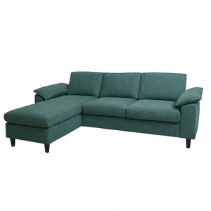 Sofa-Garnitur Ecksofa L-Form links/rechts 84x229x140cm grau-grün