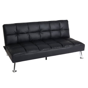 Sofa Klappsofa Schlafsofa Nosagfederung Liegefläche 181x107cm Kunstleder schwarz
