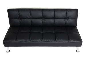 Sofa Klappsofa Schlafsofa Nosagfederung Liegefläche 181x107cm Kunstleder schwarz