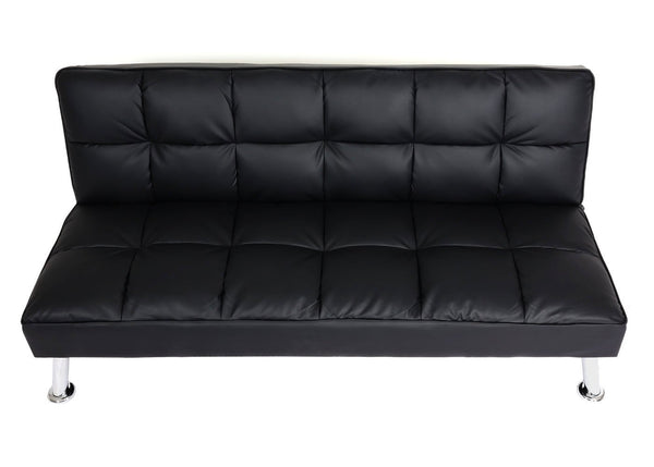 Sofa Klappsofa Schlafsofa Nosagfederung Liegefläche 181x107cm Kunstleder schwarz