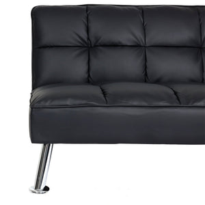 Sofa Klappsofa Schlafsofa Nosagfederung Liegefläche 181x107cm Kunstleder schwarz