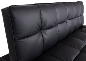 Sofa Klappsofa Schlafsofa Nosagfederung Liegefläche 181x107cm Kunstleder schwarz