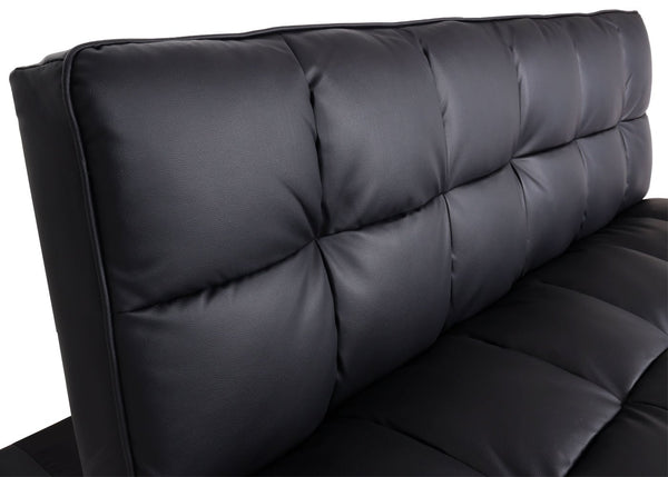 Sofa Klappsofa Schlafsofa Nosagfederung Liegefläche 181x107cm Kunstleder schwarz