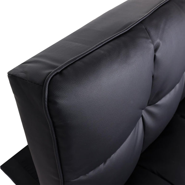 Sofa Klappsofa Schlafsofa Nosagfederung Liegefläche 181x107cm Kunstleder schwarz