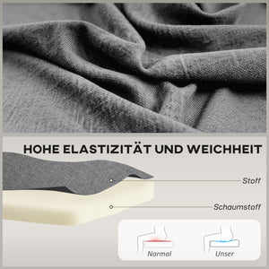 Sofa Polstersofa 2 Sitzer für Wohnzimmer Leinenoptik grau