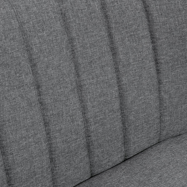 Sofa Polstersofa 2 Sitzer für Wohnzimmer Leinenoptik grau