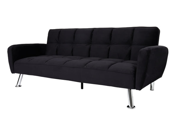 Sofa Schlafsofa Gästebett Klappsofa Nosagfederung 203cm Samt schwarz