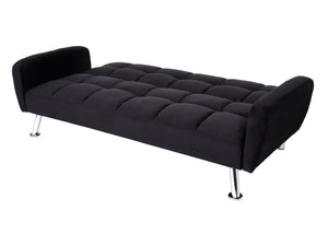 Sofa Schlafsofa Gästebett Klappsofa Nosagfederung 203cm Samt schwarz