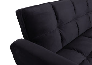Sofa Schlafsofa Gästebett Klappsofa Nosagfederung 203cm Samt schwarz
