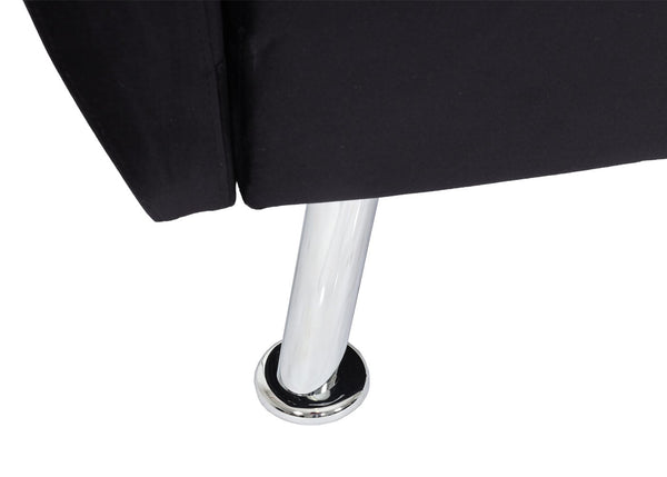 Sofa Schlafsofa Gästebett Klappsofa Nosagfederung 203cm Samt schwarz