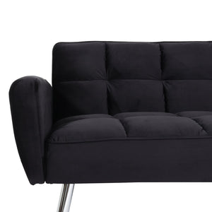 Sofa Schlafsofa Gästebett Klappsofa Nosagfederung 203cm Samt schwarz