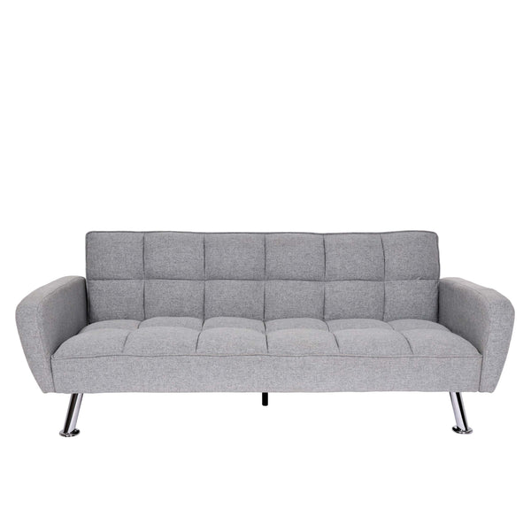 Sofa Schlafsofa Gästebett Klappsofa Nosagfederung 203cm Stoff hellgrau