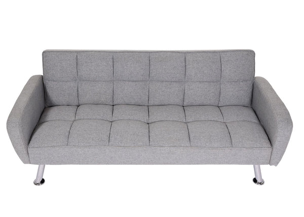 Sofa Schlafsofa Gästebett Klappsofa Nosagfederung 203cm Stoff hellgrau