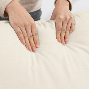 Sofa Zweisitzer mit Federkissen und hohem Rücken Chenille creme