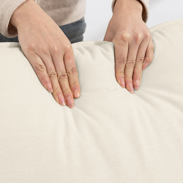Sofa Zweisitzer mit Federkissen und hohem Rücken Chenille creme
