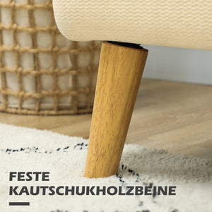 Sofa Zweisitzer kompakt mit weichem Bezug cremeweiss