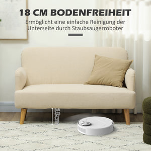 Sofa Zweisitzer kompakt mit weichem Bezug cremeweiss