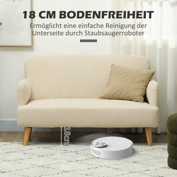 Sofa Zweisitzer kompakt mit weichem Bezug cremeweiss