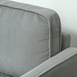 Sofa Zweisitzer mit Stauraum und Holzbeinen hellgrau