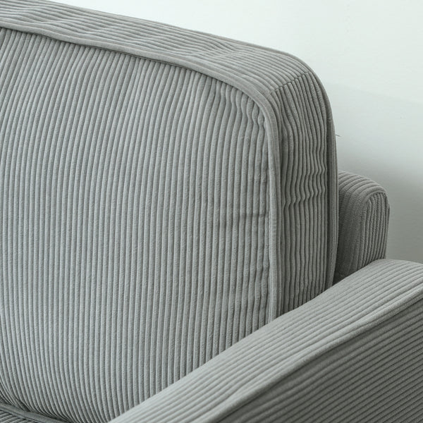 Sofa Zweisitzer mit Stauraum und Holzbeinen hellgrau