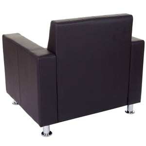 Sofagarnitur 3-1-1 Kunstleder mit Metallfüssen braun
