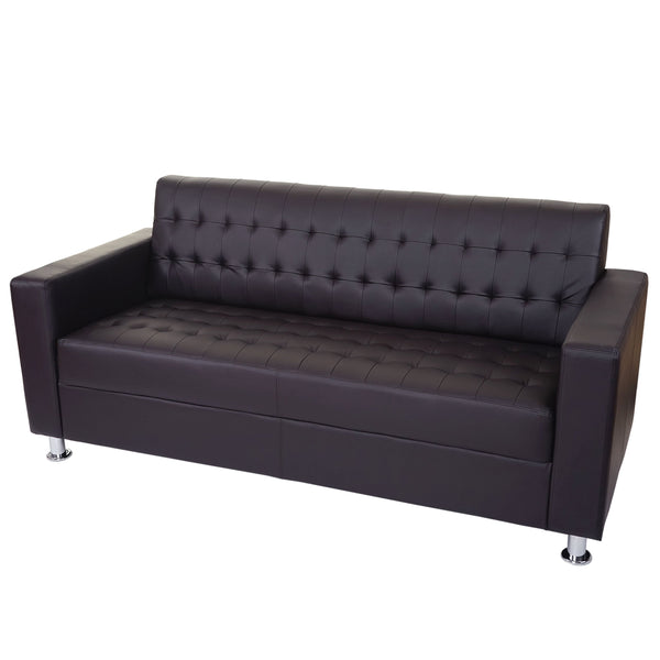 Sofagarnitur 3-1-1 Kunstleder mit Metallfüssen braun