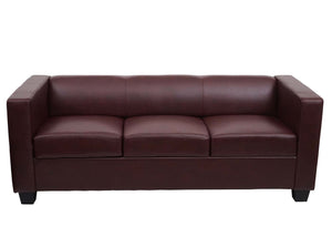 Sofagarnitur Couchgarnitur Loungesofa Kunstleder rot-braun