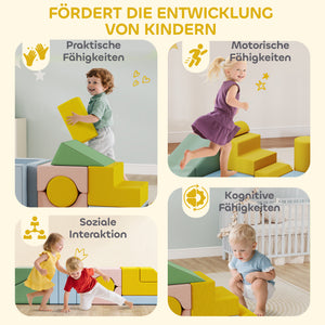 Softbausteine für Kinder waschbar 12-teilig pastellfarben