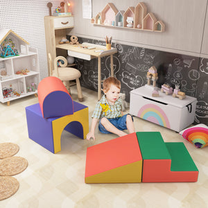 Soft building blocks, set of 4, made of EPE faux leather, 1-3 years