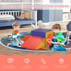 Soft building blocks, set of 4, made of EPE faux leather, 1-3 years