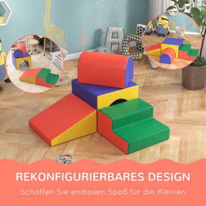 Soft building blocks, set of 4, made of EPE faux leather, 1-3 years