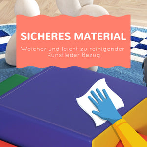 Soft building blocks, set of 4, made of EPE faux leather, 1-3 years