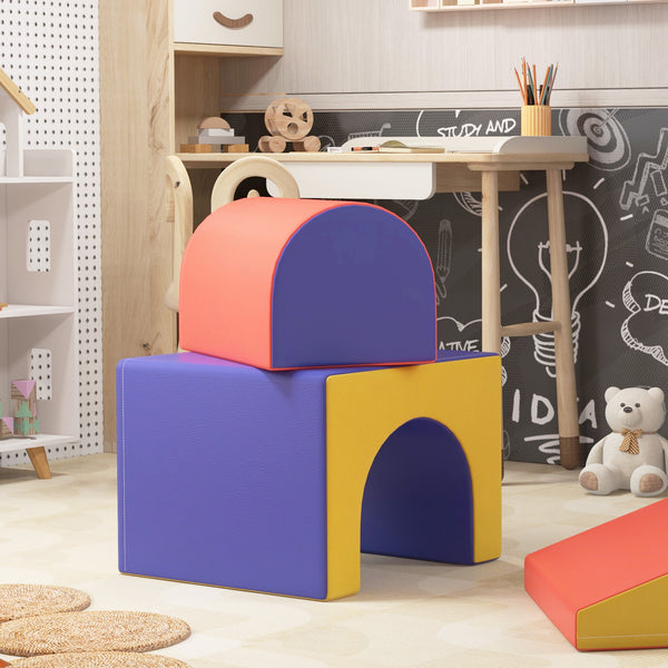 Soft building blocks, set of 4, made of EPE faux leather, 1-3 years