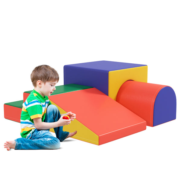 Soft building blocks, set of 4, made of EPE faux leather, 1-3 years