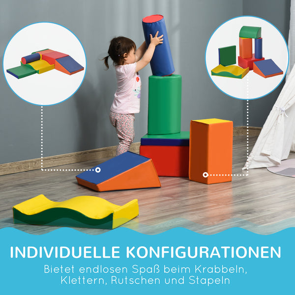 Blocchi da costruzione morbidi, set da 7 pezzi, ideali per la cameretta dei bambini, colorati