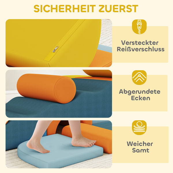 Softbausteine Set für Kleinkinder Indoor 9-teilig aus Schaumstoff