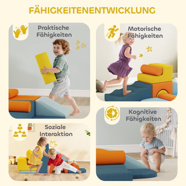 Softbausteine Set für Kleinkinder Indoor 9-teilig aus Schaumstoff