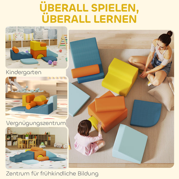 Softbausteine Set für Kleinkinder Indoor 9-teilig aus Schaumstoff