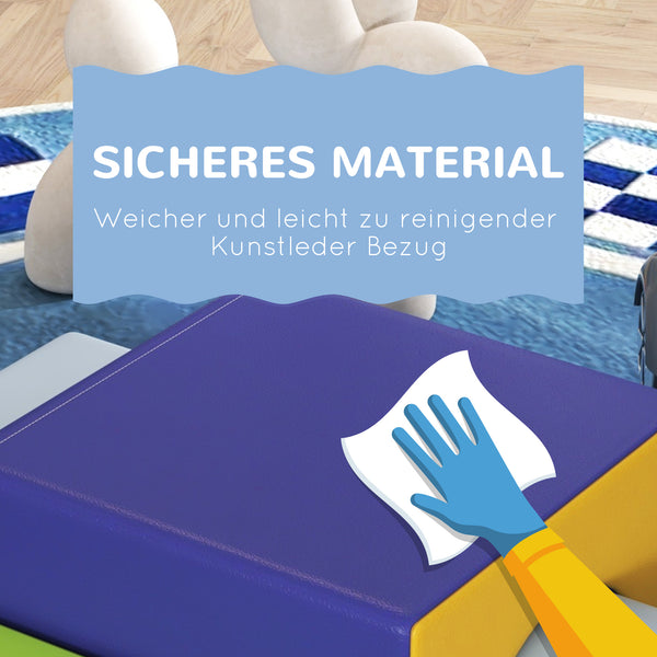 Softbausteine Riesenbausteine 4er-Set Kunstleder EPE 1-3 Jahre