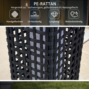 Solar Aussenleuchte mit Einschaltautomatik Rattanoptik schwarz