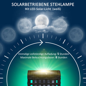 Solar Aussenleuchte mit Einschaltautomatik Rattanoptik schwarz