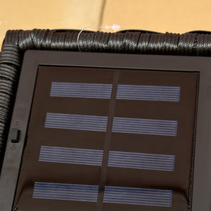 Solar Aussenleuchte mit Einschaltautomatik Rattanoptik schwarz