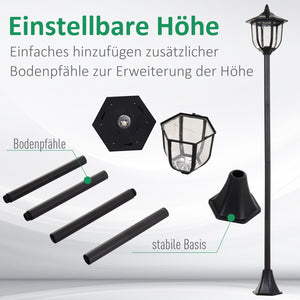 Solar-Gartenlaterne Ø265x177cm Schwarz