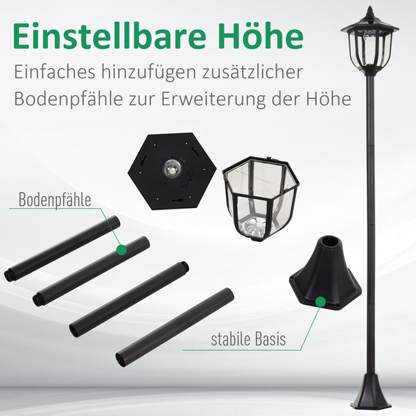 Solar-Gartenlaterne Ø265x177cm Schwarz