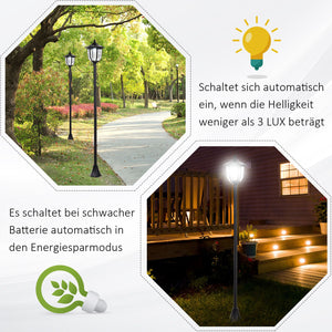 Solar-Gartenlaterne Ø265x177cm Schwarz