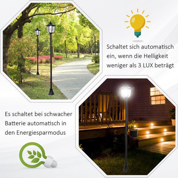 Solar-Gartenlaterne Ø265x177cm Schwarz