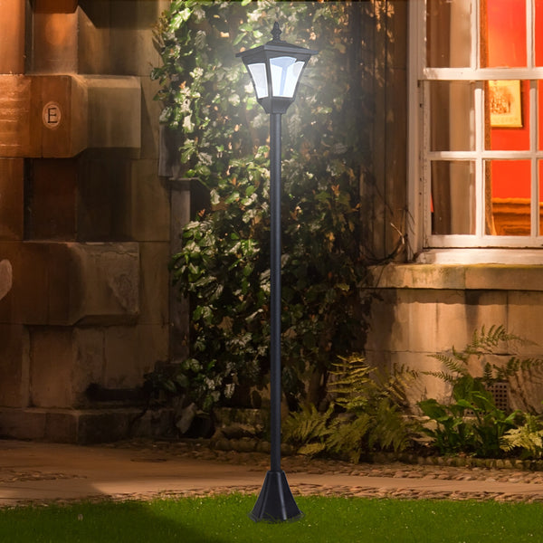 Solar-Gartenlaterne LED 15x15x120cm Schwarz