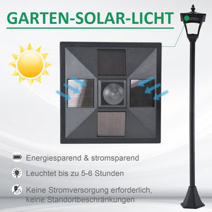 Solar-Gartenlaterne LED 15x15x120cm Schwarz