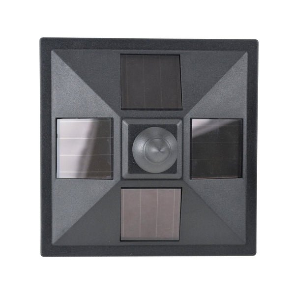 Solar-Gartenlaterne LED 15x15x120cm Schwarz